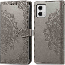 iMoshion Hoesje Geschikt voor Motorola Moto G73 Hoesje Met Pasjeshouder - iMoshion Mandala Bookcase - Grijs