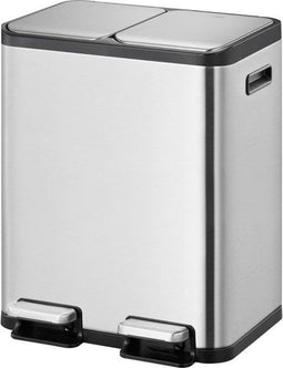 EKO EcoCasa - Pedaalemmer 2x30L - Soft Close - Mat RVS