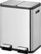 EKO EcoCasa - Pedaalemmer 2x30L - Soft Close - Mat RVS
