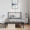 vidaXL - Bedframe - met - hoofdbord - metaal - zwart - 100x200 - cm