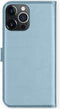 Selencia Hoesje Geschikt voor iPhone 13 Pro Hoesje Met Pasjeshouder - Selencia Echt Lederen Bookcase - Lichtblauw
