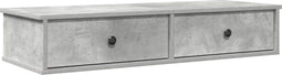 vidaXL - Wandschap - met - lades - 100x37,5x19 - cm - bewerkt - hout - betongrijs