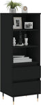 vidaXL - Hoge - kast - 40x36x110 - cm - bewerkt - hout - zwart