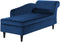 LUIRO - Chaise longue - Blauw - Rechterzijde - Fluweel