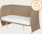Lionelo Thomi Plus 5in1 - Meegroeibed Co Sleeper Babybed Baby Box Peuterbed Bank - 7 hoogtes - 2x matrassen T25 - Verstelbare Poten - Ademend & Afritsbare Zijkant - Opbergmand - Wielen - Wasbare Bekleding - tot 100 kg - Beige Karamel