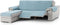 Hoes voor chaise longue met korte armleuning links Eysa MONTBLANC Turkoois 100 x 110 x 200 cm