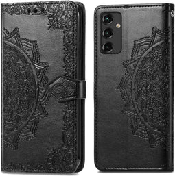 iMoshion Hoesje Geschikt voor Samsung Galaxy A14 (5G) / A14 (4G) Hoesje Met Pasjeshouder - iMoshion Mandala Bookcase - Zwart