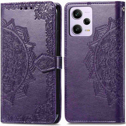iMoshion Hoesje Geschikt voor Xiaomi Redmi Note 12 Pro Hoesje Met Pasjeshouder - iMoshion Mandala Bookcase - Paars