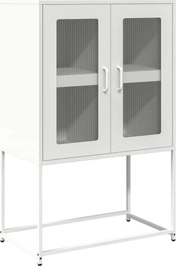 vidaXL - Hoge - kast - 68x39x107 - cm - staal - wit
