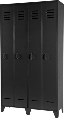 WOOOD Stijn Kledingkast 2-Deurs - Grenen - Zwart - 103x187x40