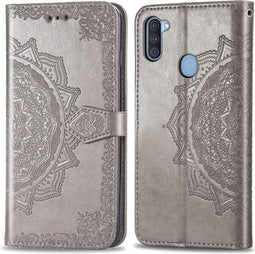 iMoshion Hoesje Geschikt voor Samsung Galaxy M11 / A11 Hoesje Met Pasjeshouder - iMoshion Mandala Bookcase - Grijs