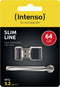 Intenso Slim Line - USB-stick 64GB - USB 3.0 - Zwart
