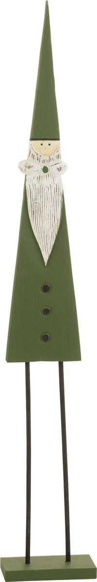 J-Line figuur Kerstman Op Voet - hout - groen - large