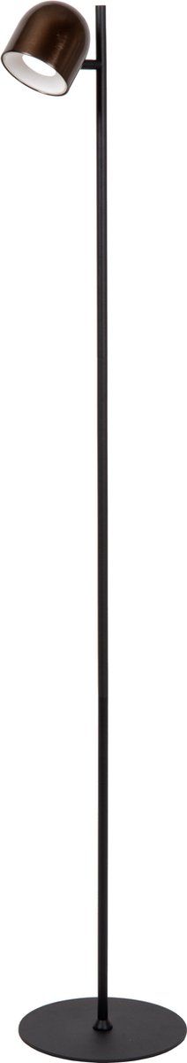 Lucide SKANSKA RECH - Oplaadbare Vloerlamp - Dimbaar LED 3000K/6000K - Ø 23 cm - Koffie
