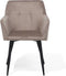 JASMIN - Eetkamerstoel - Beige - Fluweel