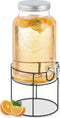 Drankdispenser - 6 liter - kraantje - standaard - glas