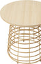 J-Line bijzettafel Rond + Circulaire Voet - hout - naturel - set van 2