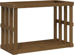 vidaXL - Houtblokhouder - 108x52x74 - cm - massief - grenenhout - honingbruin