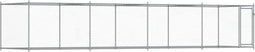 vidaXL - Hondenhok - met - deur - 8x2x1,5 - m - gegalvaniseerd - staal - grijs