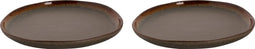 Palmer Bord David Mucky 22 cm Bruin Stoneware 2 stuks