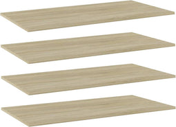 vidaXL - Wandschappen - 4 - st - 80x20x1,5 - cm - spaanplaat - sonoma - eikenkleurig