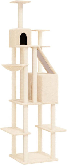 vidaXL - Kattenmeubel - met - sisal - krabpalen - 201 - cm - crèmekleurig