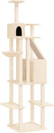 vidaXL - Kattenmeubel - met - sisal - krabpalen - 201 - cm - crèmekleurig