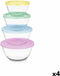 Set Lunchboxen Borosilicaatglas 800 ml 1 L 1,6 L 2,1 L (4 Stuks)