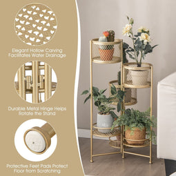 Coast Bloempotstandaard - Opvouwbaar 6 Niveaus - Goud