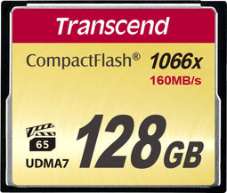 Transcend 1000x - CompactFlash 128GB - Leessnelheid 160 MB/s - Schrijfsnelheid 120 MB/s