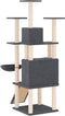 vidaXL - Kattenmeubel - met - sisal - krabpalen - 154 - cm - donkergrijs