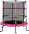 Trampoline met veiligheidsnet rond 140x160 cm roze