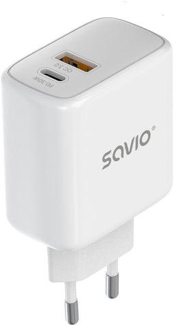 Savio LA-06 - Oplader - USB Type A & C - Power Delivery 3.0 - Wit