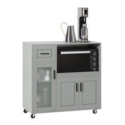 SoBuy FSB78-HG - Magnetronkast - 1 Lade 3 Deuren - 89 x 40 x 89 cm - Grijs