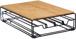 Koffiecapsule organizer Kinvara W6358S-B NESPRESSO L Bruin Zwart Metaal Bamboe 21 x 57 x 8,5 cm