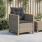 vidaXL - Tuinstoel - met - kussens - poly - rattan - grijs