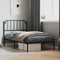 vidaXL - Bedframe - met - hoofdbord - metaal - zwart - 100x200 - cm