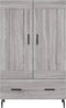 vidaXL - Hoge - kast - 69,5x31x115 - cm - bewerkt - hout - grijs - sonoma - eikenkleurig