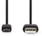 Nedis CCGL60500BK20 - USB A naar USB 2.0 micro kabel - 200 cm - Zwart