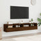 vidaXL - Tv-wandmeubels - 2 - st - 80x30x30 - cm - bewerkt - hout - bruin - eikenkleur