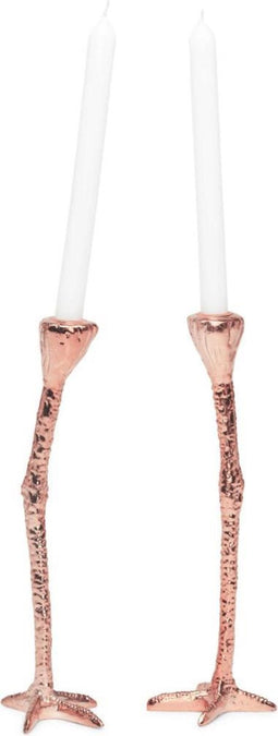 Jasmin Djerzic - Kandelaar Long Legs - set van 2 - incl. 2 kaarsen - rosé goud