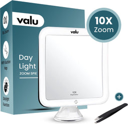 Valu Make-up Spiegel - LED Vanity Spiegel - 10x Zoom - 360° Rotatie - Wit