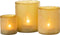 J-Line theelichthouder Ruby - glas - geel - 3 stuks