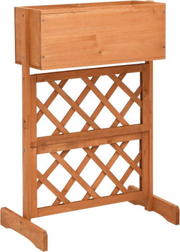 vidaXL - Latwerkplantenbak - 45x30x74 - cm - massief - vurenhout - oranje