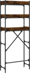 vidaXL - Wasmachinerek - 67x25x163 - cm - bewerkt - hout - gerookt - eikenkleurig