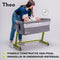 Lionelo Theo - 2 in 1 Co Sleeper & Baby Bed - Hoogte Verstelbaar - Kantelbaar - Ademend Mesh - Grijs