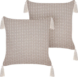 HAKONE - Set van 2 kussens - Taupe - 42 x 42 cm - Polyester