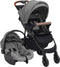 vidaXL - Kinderwagen - 3-in-1 - staal - lichtgrijs