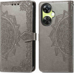 iMoshion Hoesje Geschikt voor OnePlus Nord CE 3 Lite / OnePlus Nord CE 3 Hoesje Met Pasjeshouder - iMoshion Mandala Bookcase - Grijs
