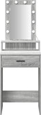 vidaXL - Kaptafel - met - LED-verlichting - in - Grijs - Sonoma - - - 50x41x140 - cm